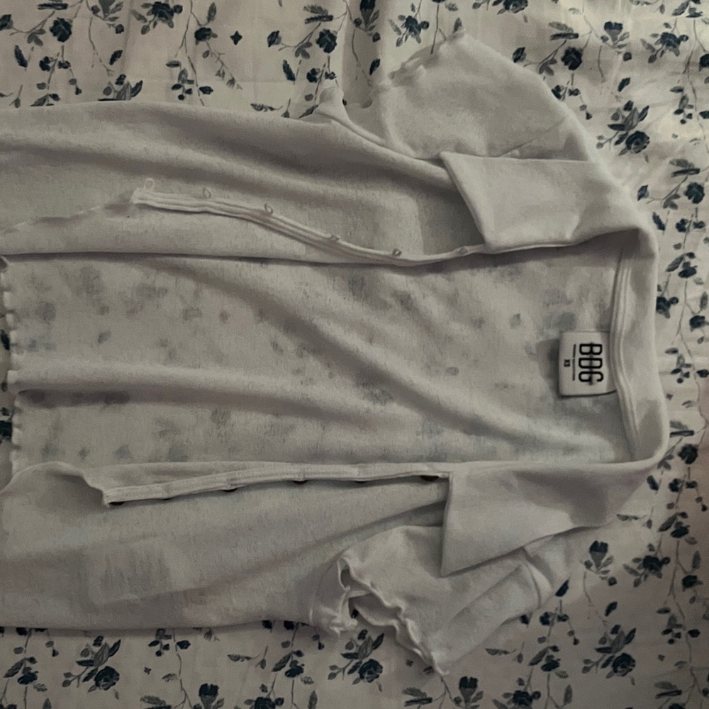White Button-Up See-Through Blouse
